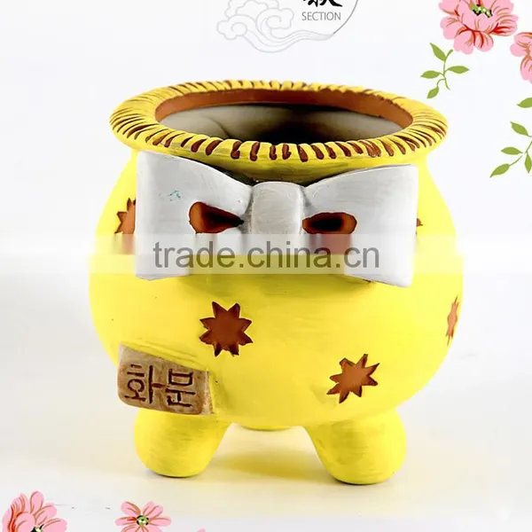 Korean Style Hand Painting Ceramic Small Decorative Flower Pots photo-2