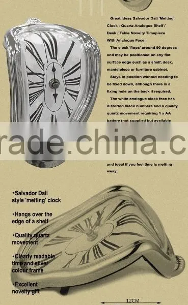 Creative L Shape Curving Wall Clock, Fashion Melting Clock, Roman Number Clock photo-3
