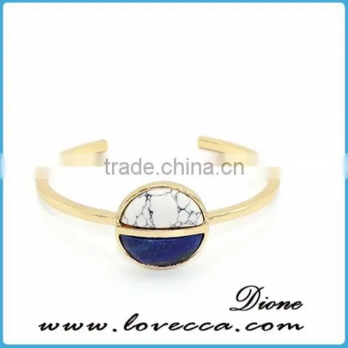 2016 New Trendy Single Wire Cuff Stone Bangle photo-5
