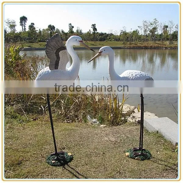 Custom Artificial Bird Egret Crane Garden Sculpture Fiberglass Egret Sculpture Manufacturer photo-3