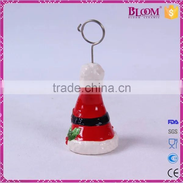 Christmas Hat Decoration Ceramic Name Card Holder photo-2