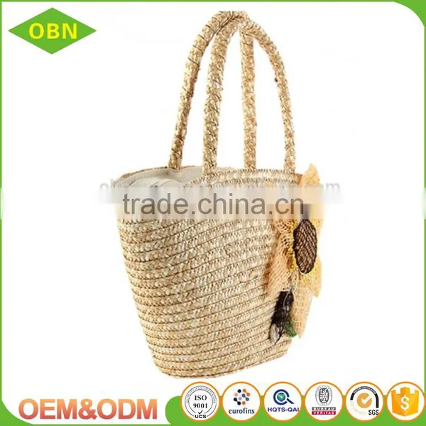 Wholesale Custom Beautiful Convince Hand Woven Bohemian Fashion Lady Straw Beach Bag photo-2