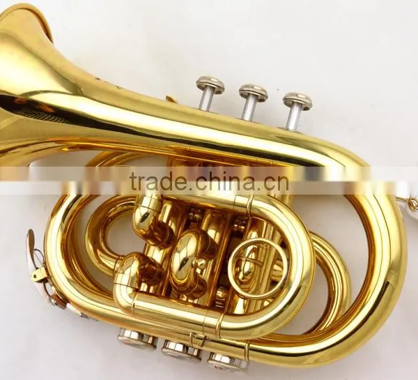 Chinese cheap gold pocket trumpet
