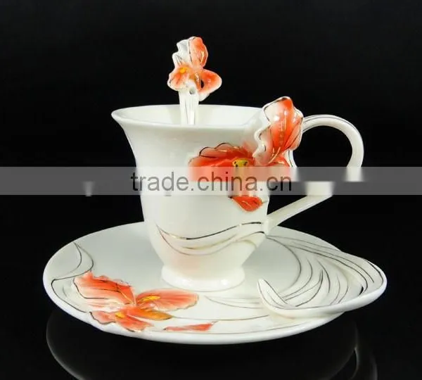2015 New Bone China Ceramic Tea Cup And Saucer With Classical Flower Design photo-4