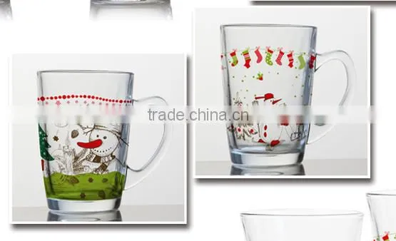 8oz 10oz 12oz Christmas Drinking Glass Mug Water Glass Cup Set photo-3