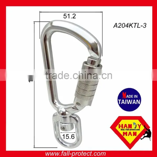 A204KTL Tool Swivel Carabiner Aluminum 8kN Safety Tether Hook photo-2