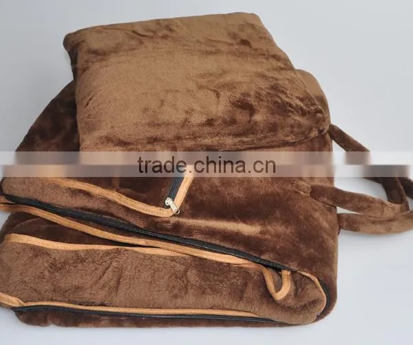 Multi Functional Quality Flannel Bag Model Car Travel Blanket Pillow With Memory Foam Pillow Inside photo-2