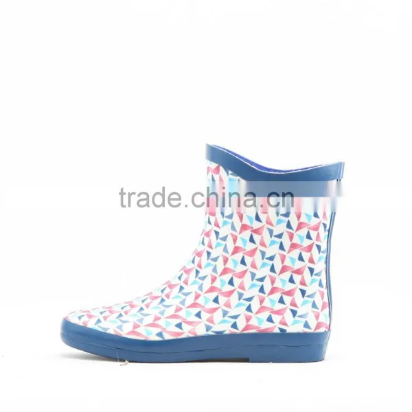 Bright Color Woman Short Rubber Rain Boots,rubber Gumboots photo-3