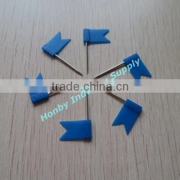 Colorful Flag Shaped Plastic Head Map Pin, Thumb Tack