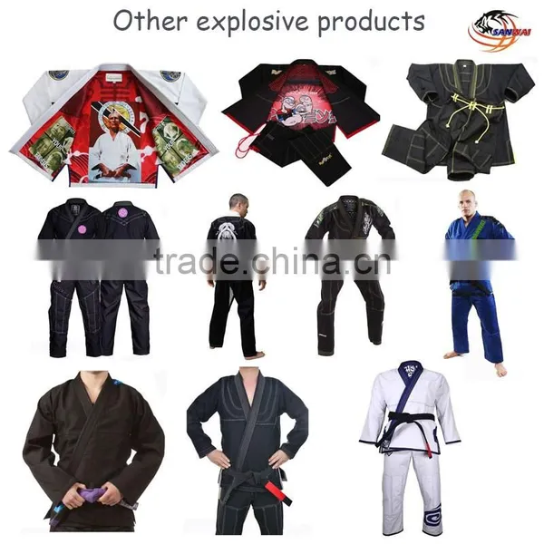 Brazilian Jiu Jitsu gi With Embroidery and Sublimation Patches or Blank Black/white/blue Col Bjj gi for Adult and Kids photo-3
