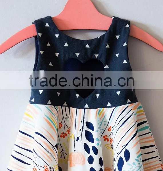 2017 New Arrival 100% Cotton Woven Printed Floral Kid Girls' Dress photo-3