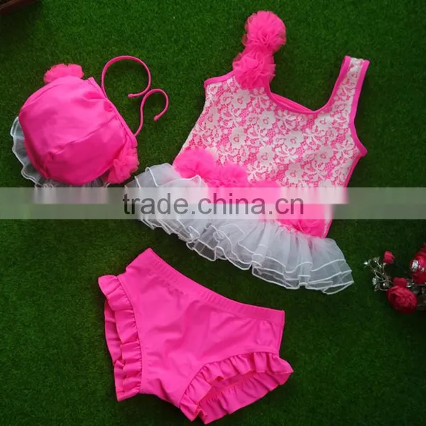 2016 Latest Fashion Dresses Three Piece Swimming Wear Girl Bathing Suit for Summer Girl Swimming Suit photo-2