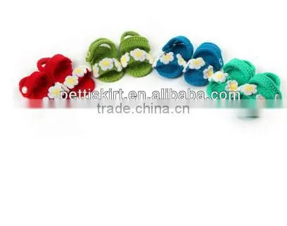 Baby Knit Cute Girls Shoes Hand Made Pattern Baby Shoes photo-5