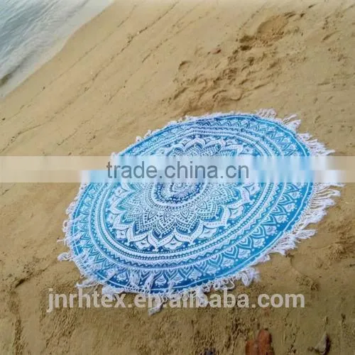 100% Cotton Custom Reactive Printing Round Towel Beach photo-3