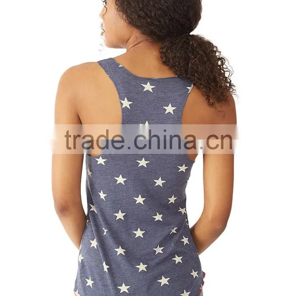 2017 Guangzhou Shandao Popular 95% Polyester 5% Spandex Polka Dot Irregular Hem Custom Sport Fitness Tank Top photo-3
