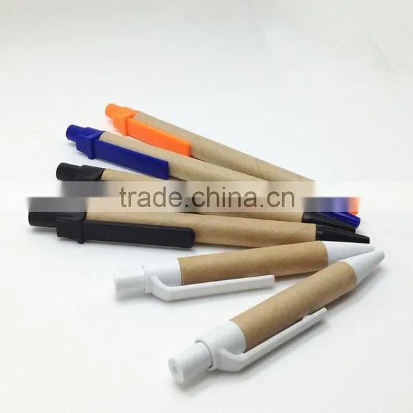 Wholesale Logo Custom Novelty Design Recycle Kraft Paper Ball Point Pen photo-3