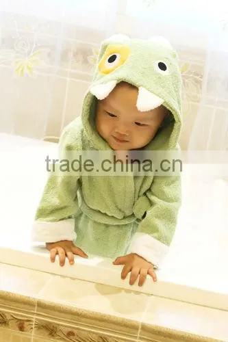 100% Cotton Breathable Animal Design Baby Bath Robe/kids Bath Robes