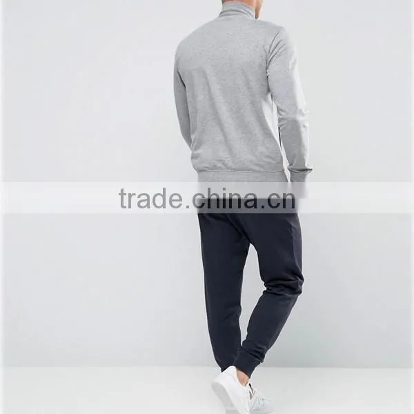 Stand Collar Men Slim Fit Tracksuit Sportwear Full Zip Fastening Plain Tracksuits photo-2