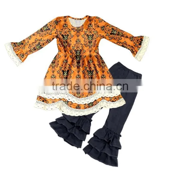 Girls Autumn Clothing Set Casual Patched on Knee Children Wear Fancy Kids Stylish Suits Wholesale Children's Boutique Clothing photo-4