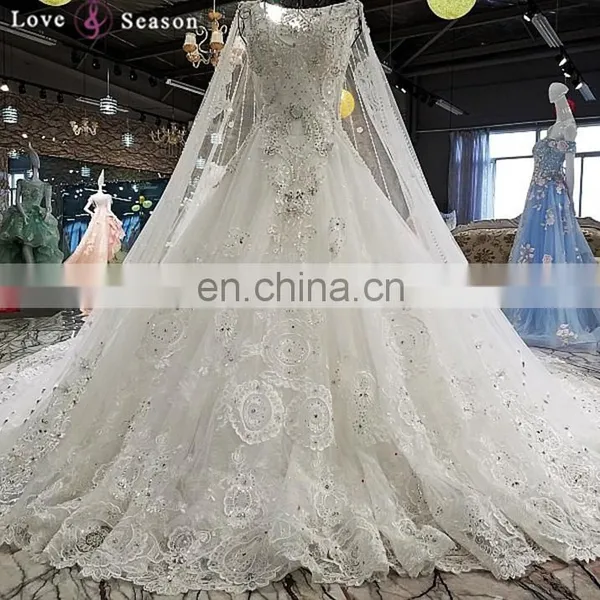 LS00218 White Arab Long Sleeve Muslim Sexy See Through Corset Saree Designs Wedding Dress