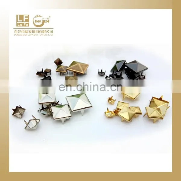 4,5,6,7,8,9,10,12,15 Iron or Brass Made Pyramid Shape Stud Rivet With Claws for Gloves and Belts photo-2
