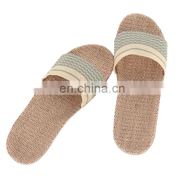 Natural Womens Unisex Linen Bottom Sea Beach Wear Home House Flip Flop Slim Anti-Skid Sandal photo-4