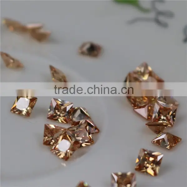 High Quality Wholesale Incomparable Beautiful 0.8mm Princess Cut Light Peach Ziron for Decoration Saree