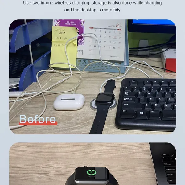 2 In1 Wireless Charger for Apple IWatch 6 SE 5 4 3 2 Airpods Pro Fast Charger Stand photo-5