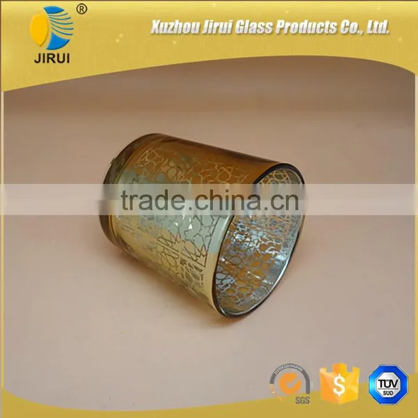 Gold Glass Candle Holder With Unique Pattern photo-6
