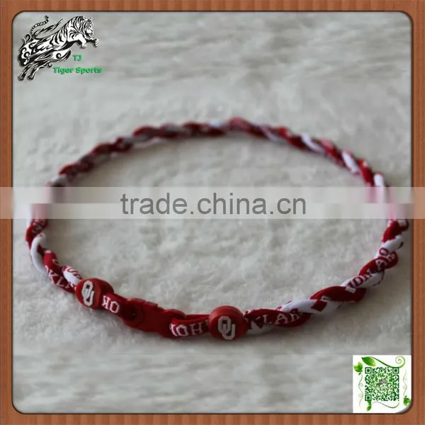 NCAA Oaklahoma Sooner University Sports Twisted Tornado Necklace