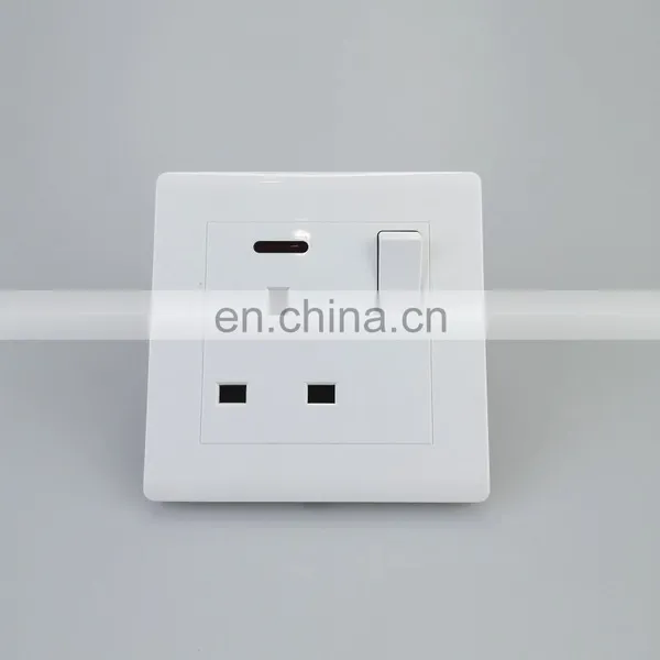Hot Selling White Senior Copper Power Indicator UK Standard Socket 1G 15A Socket With Neon Yaki Wall Switch Socket photo-4