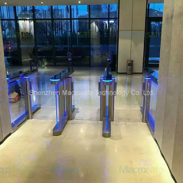 Speed Gate Fastlane Turnstile Office Access Control Glass Turnstile