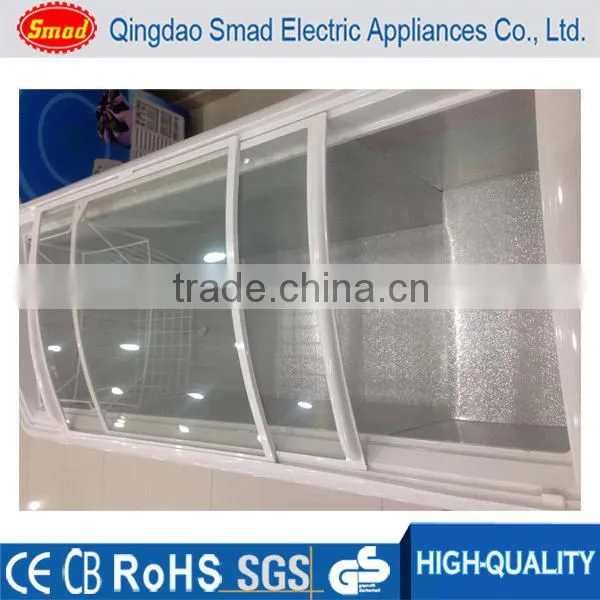 Catering Equipments Display Freezer for Supermarkets Curved Glass Door Display Freezer photo-2