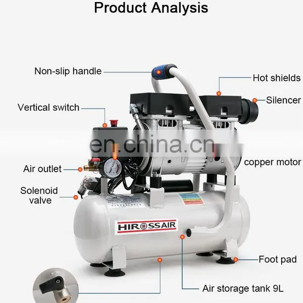 Hiross 50L Oil Silent 2HP Air Compressor Machines Air-compressors Compressor for Air Conditioner photo-4