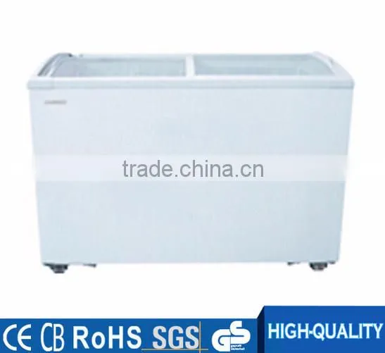 Curved Glass Door Showcase Chest Freezer for Ice Cream photo-6