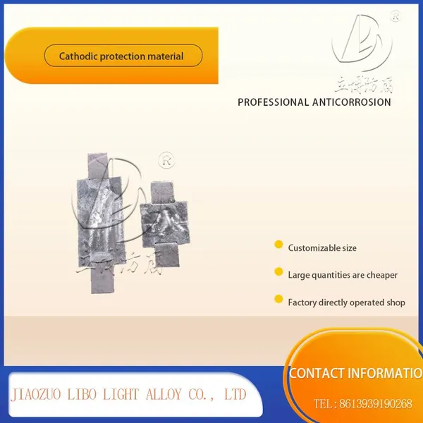 Cable Zinc Alloy Sacrificial Anode Anti-corrosion Material Cathodic Protection Material