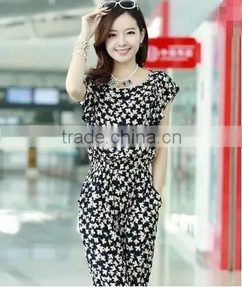Show Thin Printed Chiffon Jumpsuits Summer Clothes Pants Female Leisure Trousers photo-5