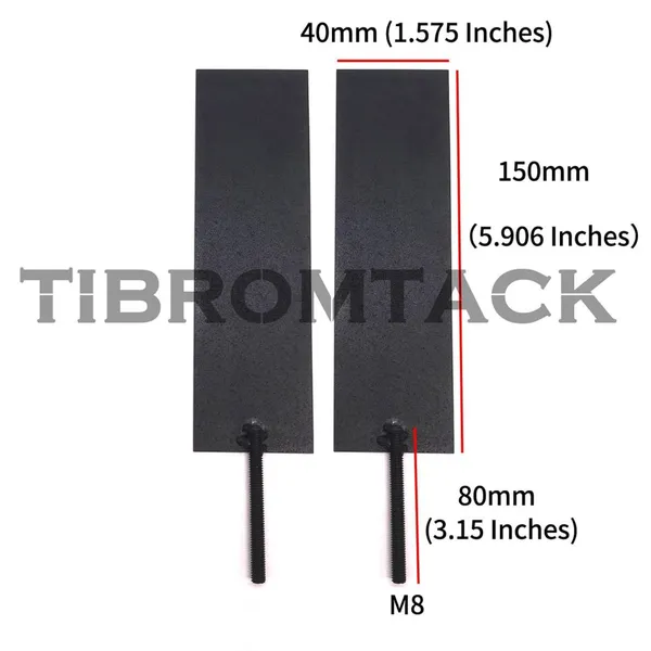 Titanium Anodes With M8 Screws 2PCS, MMO Ruthenium-Iridium Coated Titanium Anode Plates photo-3