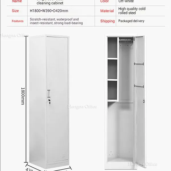 Space-Saving Janitorial Station- JCT848 |Adjustable Tool Hangers & Ventilation for Hotel Housekeeping & Office Building Cleaning-Commercial Grade photo-2