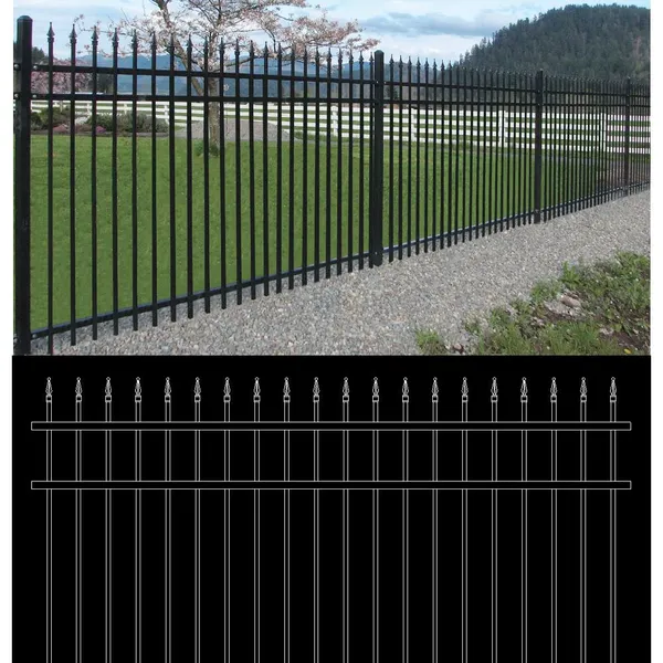 Heavy Duty Wrought Iron Fence Outdoor Villa Garden Ornamental Fence photo-3