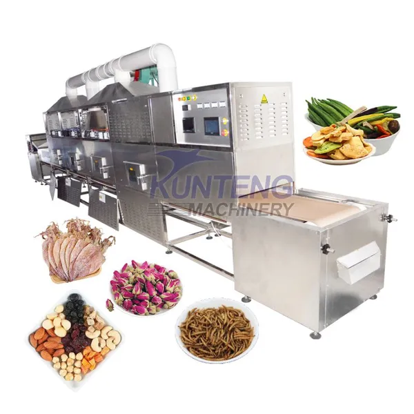 Industrial Yellow Mealworm Crayfish Spices Lotus Leaves Microwave Sterilization and Drying Machine