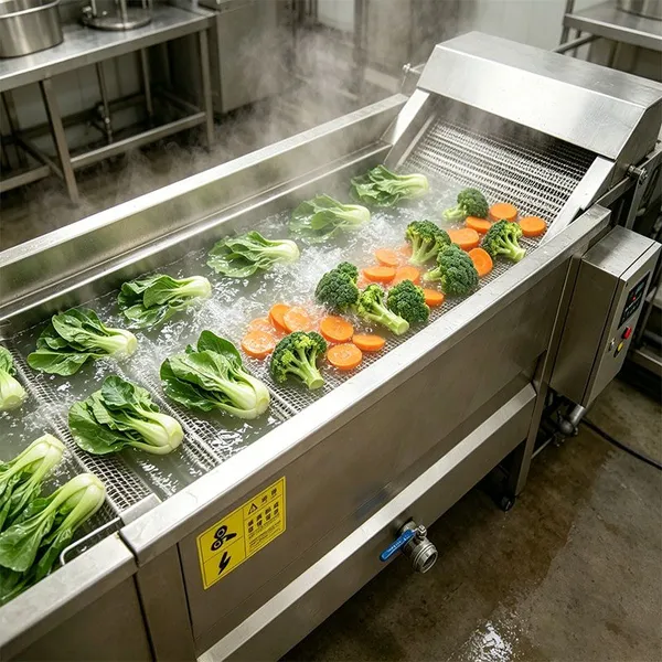 Professional KI-055 Vegetable Blanching Machine 200kg/h High Efficiency Gas Heated Potato Blancher for Snack Food Factory photo-5