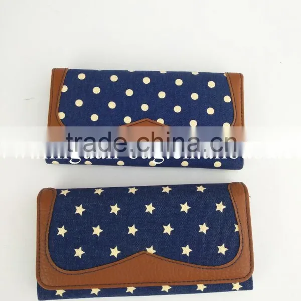 Fashion Canvas Wallet With Dots/flower/stars Printing photo-6
