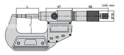 Insize 3532-100AC Digital Blade MIcrometer, Data Output, Non-rotating Spindle, 75-100mm Range photo-2