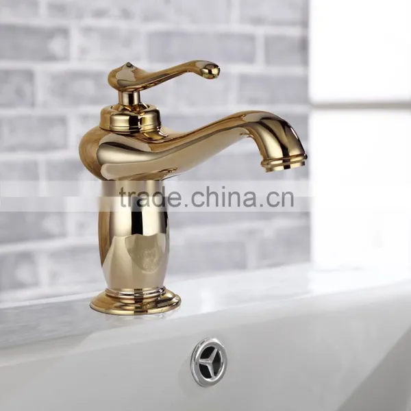Gold Plated Single Handle Long Reach Bathroom Faucet photo-4
