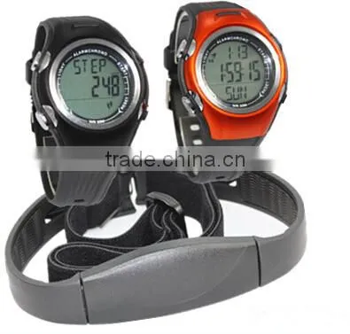 Wholesale-Chest Strap Heart Rate Monitor Calories Pedometer Digital Pulse Sports Watch LCD Exercise Memory Mode Outdoor Water r photo-6
