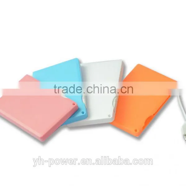 2600mAh Credit Card Power Bank Portable Charger Built-in Cable Bank photo-4