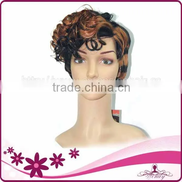 Holiday Promotion Double Color Color Synthetic Wig Cheap Synthetic Monofilament Wig
