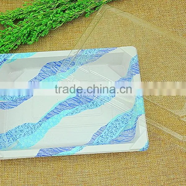 OPS Plastic Disposable Embossing Sushi Box Container Tray With Clear Lid photo-2