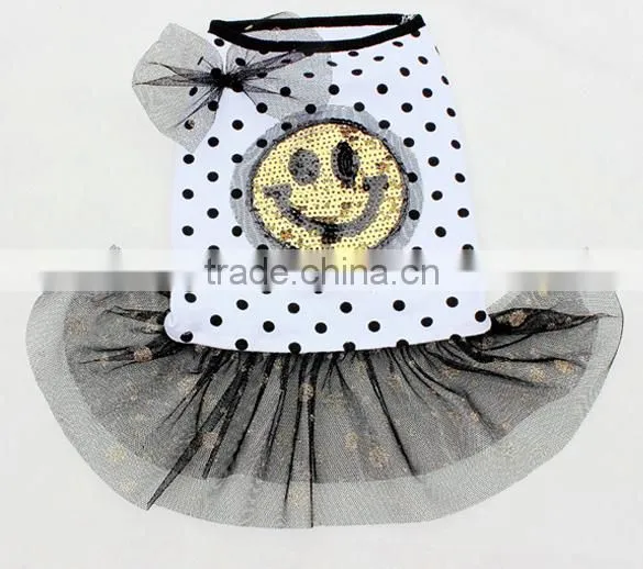 Puppy Pet Clothes Summer Dog Cute Smiling Face Round Dot Little Skirt XS-XL 16693 photo-2